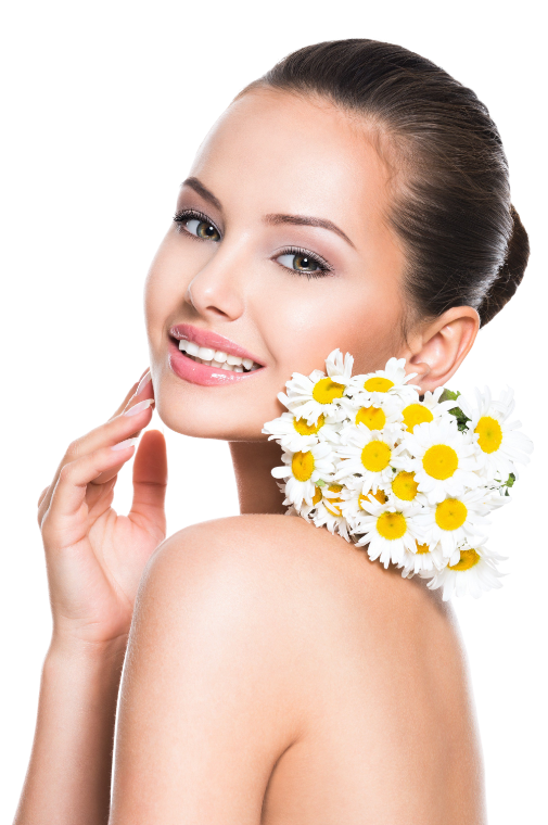 smiling young beautiful woman holds a posy flowers LSGF59H removebg 1